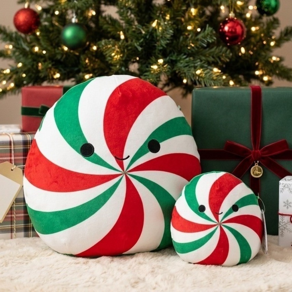 Squishmallow Dulce Peppermint Christmas Plush Bundle 14" Large & 8" Medium NWT‎